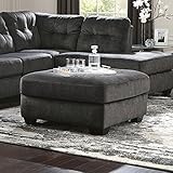 Ashley Accrington StarSun Depot シグネチャーデザイン グラナイトマイクロファイバーの特大アクセントオットマン 幅37インチ x 奥行き37インチ x 高さ19インチ