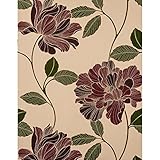 York Wallcoverings ET2010SMP Enchantment Charming Wallpaper Memo Sample, 8-Inch x 10-Inch, Plum, Bla