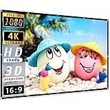 Projector Screen 100 inch Video Projection Screen 16:9 HD Foldable Anti-Crease Portable Projector Movies Screen for Home Thea
