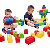 RiZKiZ 大きなブロック 86個セット ビッグブロック 全身を使って遊べる大型のブロック 知育玩具 指先知育 軽量 室内遊び おもちゃ おままごと おかたづけ 男の子 女の子 プレゼント 誕生日 贈り物 ギフト