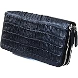 [ゴダン] Wラウンド ファスナー カイマンクロコダイル長財布 spcw8056cpNavy ネイビー/紺色