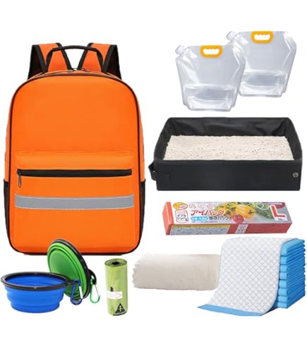 Amazon.co.jp: 犬用防災グッズ 7点セット 迷子札付き 避難セット 非常