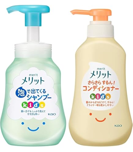 Amazon | 花王 メリットキッズ 泡シャンプー＆コンディショナー ボトル