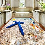 Sproud カスタム 3 D 階壁画壁紙モダンな海のヒトデの壁画のシルク布 Non-Slip 粘着防水床壁紙ロール 430 Cmx 300 Cm を着用
