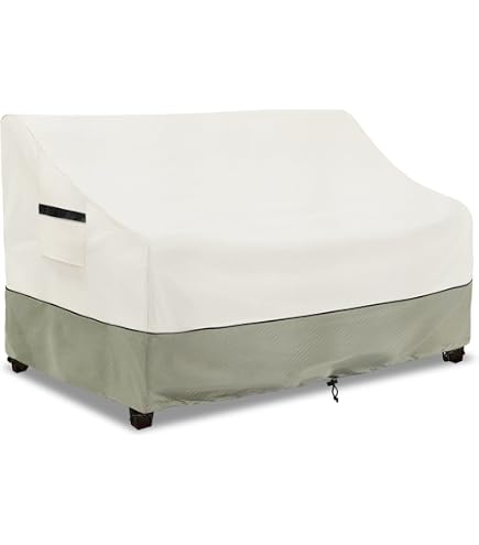 WJ-X3 2-Sitzer Gartenmöbel-Schutzbezug – Wasserdicht, Windabweisend, Für Sofas Bis 147x101x89 Cm, In Beige/Kaffee