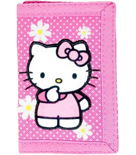 Nuovo portafoglio Sanrio I Love Hello Kitty in vinile nero PVC portafoglio bi