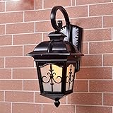 高品質ヨーロッパスタイルの屋外の壁ランプ防水ランプ屋外ランプコリドールコリドールランプ、260 * 420（mm）アルミニウム ( Color : Black )