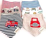 「GLANZ」　三角　バンダナスタイ　6枚セット　男の子（消防車、車）