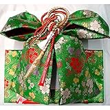 七五三 総柄結び帯 3サイズ6色/L(7歳用) 緑