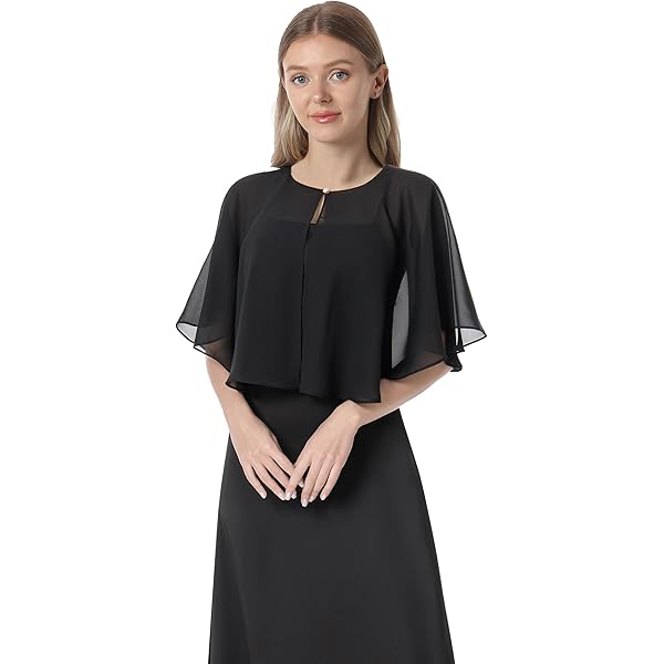 Amazon | Hotshawl カプレット レディース シフォン ケープ ショール