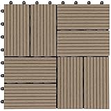 アイリスプラザ ジョイントタイル 十文字溝付 4割 人工木 ベージュ 27枚セット