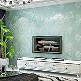 3D不織布の壁紙ダマスカスシンプルなヨーロッパスタイルのベッドルームの壁紙のリビングルームテレビの壁紙貴族の購入は3つ1つを取得 ( Color : Light blue )