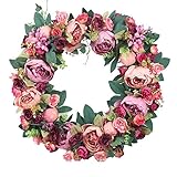 ドア装飾人工花輪、休日装飾人工Flower Wreath Forフロントドア