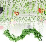 Korge-buyシミュレーション ウィッカー葉 人工観葉植物 壁掛け インテリア 造花 吊り下げ フェイクグリーン 室内装飾 飾り付け 壁籐*50