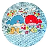 Zicac　おもちゃ収納袋　ベビープレイマット　便利グッズ　ストレージマット　収納マット　2in1 お出かけに便利　可愛いデザイン　お片付けかんたん　レゴ収納 (143cm, クジラ（滑り止め・防水）