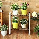 Plant shelf ステンレススチール台形フラワーポットラック、2段プラントポットラックリビングルームコーナーフレーム着陸フラワーラックバルコニー収納ラック Flower racks ( サイズ 