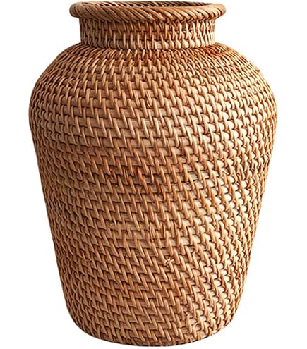 Amazon.co.jp: TAKEY花瓶 ラタン瓶 飾り瓶 アート かご 藤製