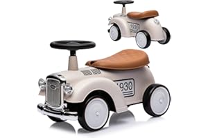 【完成車発送】乗用玩具 足けり乗用 レトロカー クラシックカー 乗用玩具 押し車 子供用乗物 室内玩具 乗物玩具 [665] (ホワイト)