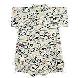 甚平グレコ ロンパース 定番 キッズ 男の子 子供 日本製 夏物 七夕 夏祭り j-71571 70cm オフ白