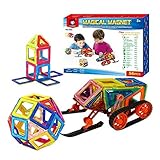 Magical Magnets Toys For Kids Stacking 56 PC Educational Construction Set Building Blocks Car Buildi