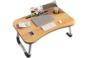 SG Stock | Multi-purpose Foldable Laptop Table Lazy Table Bed Table (Walnut)