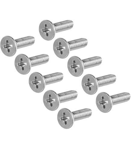 MroMax M4 X 50mm Carbon Steel Phillips Pan Head Machine Screws Bolts Combine With Spring Washer And Plain Washers 10pcs