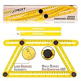 Improved angle-izer測定角度の困難&テンプレートツールとフォーム、究極マルチ形状測定ルーラー, Great for Handymen / Builders /職人による& DIY +