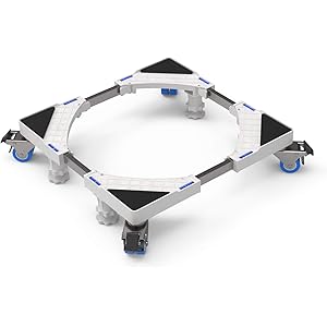 洗濯機 台 DEWEL キャスター付き 置き台 冷蔵庫 台 ジャッキ付き 移動できる洗濯機パン 減音防振 360度回転…