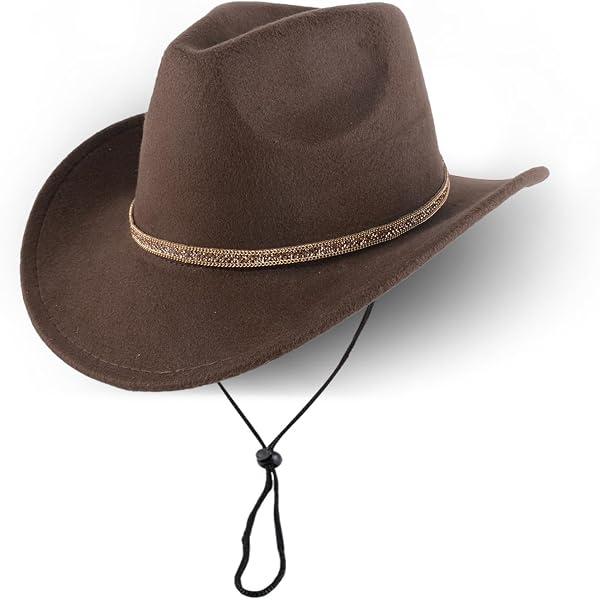 Faux Felt Cowboy Hats for Men Women Western Cowgirl Hat with  display picture 1