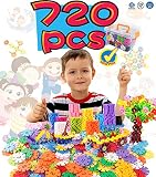 Brain Flakes 720ピースInterlockingプラスチックDisc Setクリエイティブ教育Building ConstructionブロックおもちゃPreschoolギフト認識機能P