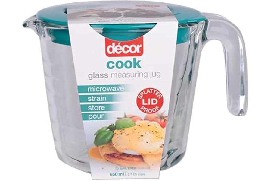 Decor Cook Glass Measuring Jug with Lid, 650mL