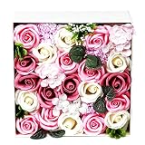 ソープフラワー ギフトボックス 誕生日 記念日 結婚祝い 贈り物 ギフト 全4色 手作り せっけん 石鹸 香付き フラワーボックス プレゼント 芳香剤
