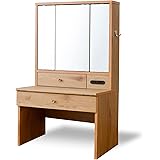 moca company BELLEB ロータイプ 三面鏡 ドレッサー 幅60 コンセント付き ナチュラル