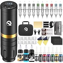 Amazon | KLOWERタトゥーキット 電動 タトゥーマシン 1500mAh
