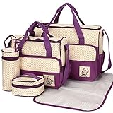 LANDUO Women's Baby Diaper Nappy Tote Bag Set Large Purple by Landuo