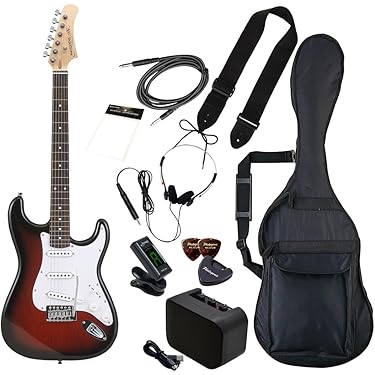 ☆エレキギタースタートセット☆アンプ　シールド　ピック　チューナー　ケース付！ ☆エレキギタースタートセット☆アンプ シールド ピック