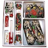 七五三 総柄はこせこセット 3サイズ6色/S(3歳用16.5cm) 黒