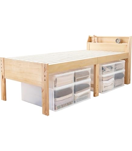 Amazon｜萩原 ベッド シングル すのこベッド ベッドフレーム 宮付き