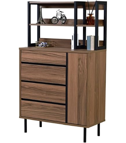 Amazon｜アンティーク家具 北欧家具 キャビネット 雑貨 幅80cm 車輪