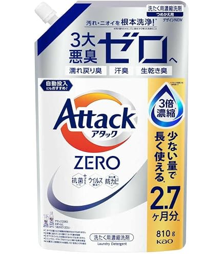 Amazon | 花王 アタックZERO 詰替 特大 810g | 花王 | 液体洗剤