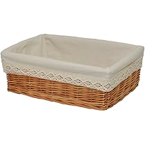専用　布バスケット Amazon | フタ付き収納バスケット/XSサイズ 内布：無地レース
