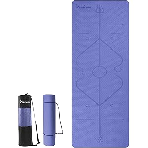 LEEPWEI 【2020最新版 ガイドライン付き】ヨガマット 6mm エクササイズマット フィットネスマット トレーニングマッyoga mat 体操マット TPEリング保護素材 軽量 耐久性 肌に優しい 両面の滑り止 二重色 高密度 屋内運動 ピラティスマット持ち運び 収納簡単 男女兼用