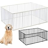 iimono117 ペットサークル 犬サークルケージ フェンス 14面 [ 幅173×奥行131×高さ70cm ]ドア付き おしゃれ 柵 組み立て簡単 工具不要 レイアウト自由 折りたたみ柵 犬用 多頭 小型犬 中型犬 大型犬 (ホワイト, 本体フル