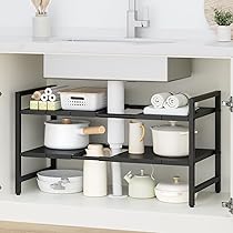 Amazon.co.jp: TKUIN シンク下ラック収納 幅40-70cm伸縮 奥行35cm 高さ