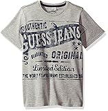 GUESS Big Boys' Short Sleeve Guess Jeans Graphic Tee Shirt Light Heather Grey 12 [並行輸入品]