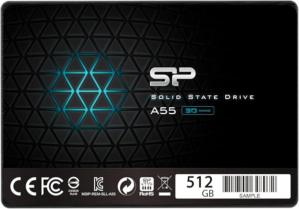 SP Silicon Power シリコンパワー SSD 512GB 3D NAND採用 SATA3 6Gb/s 2.5インチ 7mm PS4動作確認済 3年保証 A55シリーズ SP512GBSS3A55S25 - 1