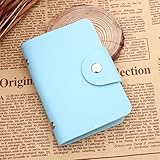 カードケース大容量 カードホルダー　PUレザー 小銭 カード 入れ 持ち運びに便利 男女兼用 (スカイブルー)