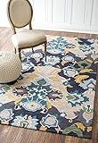 nuLOOM Handmade Carousel Area Rugs 4' x 6' Navy [並行輸入品]