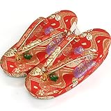 七五三 草履単品 5歳用 金襴西陣織 朱赤地に流水地紋と鮮やか桜
