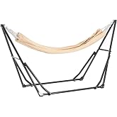ハンモック ポータブルハンモック hammock 3 way 自立式 折りたたみ 室内外対応 耐荷重200kg ライトブラウン&ダークブラウン 専用ケース付き コンパクト収納可能 リビング キャンプ用